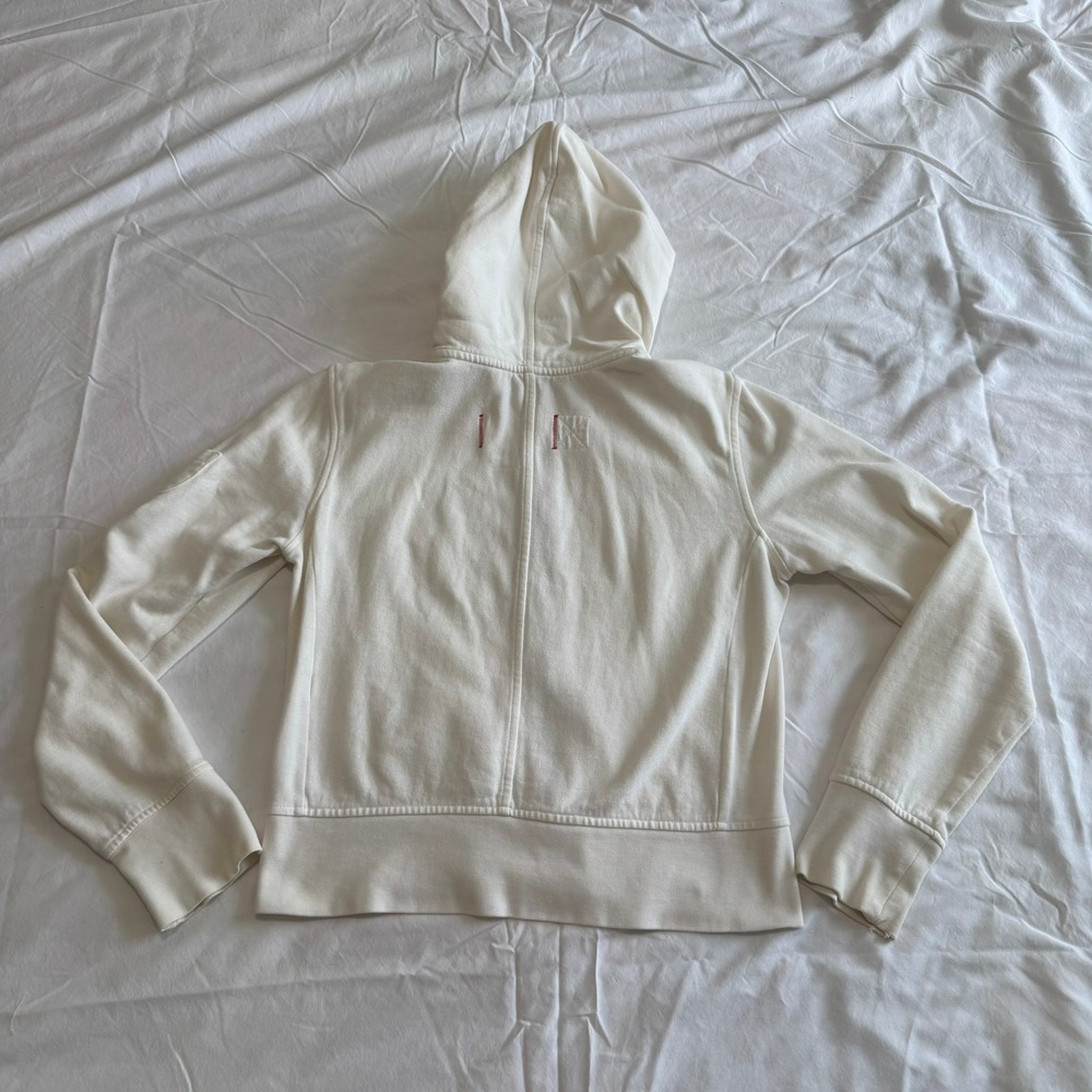 Gap Vintage Y2K Off White Full Zip Hoodie Womens Cream Sweatshirt Sleeve Pocket - Picture 11 of 11